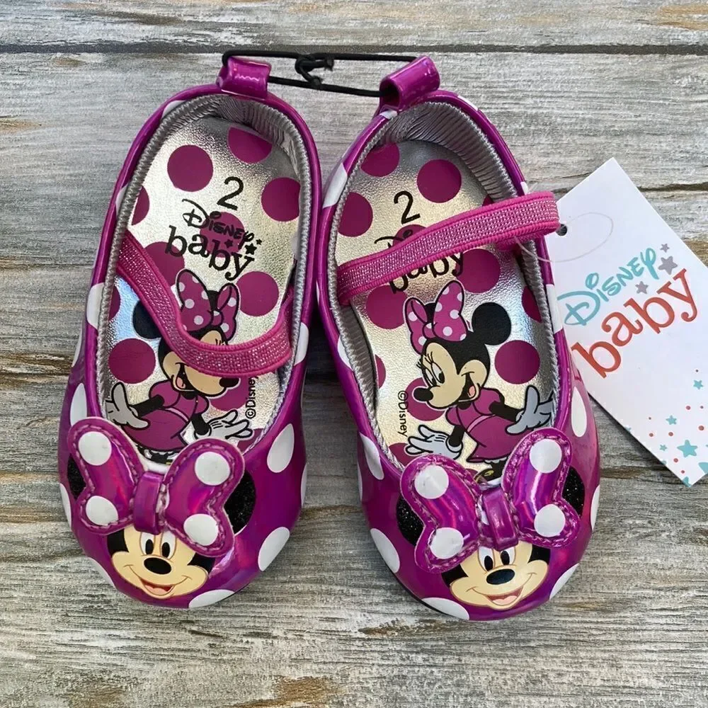 BABY Disney Cinderella & Polka Dot Mini Mouse Princess Shoes 2-Pack Size 2